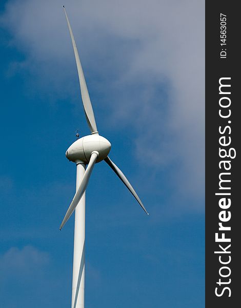 Stark White Electrical Power Generating Wind Turbines