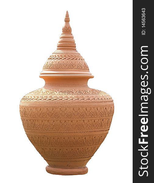 An isolated big jar Thai style carve, Pattaya Thailand. An isolated big jar Thai style carve, Pattaya Thailand