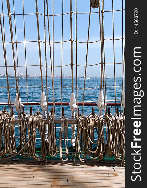 Tall ship rigging in Bosporus