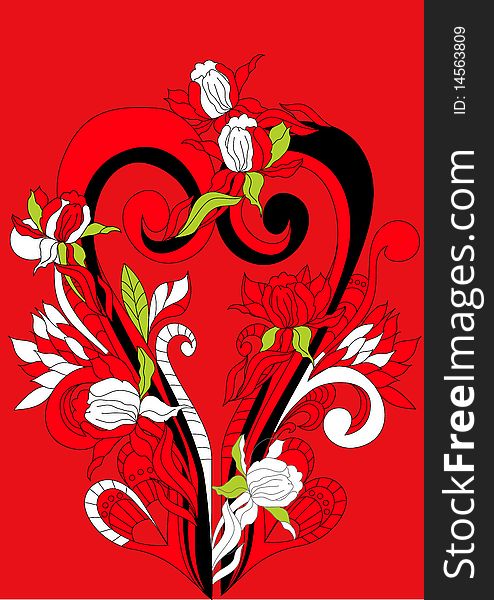 Floral ornament. Universal template for greeting card, web page, background