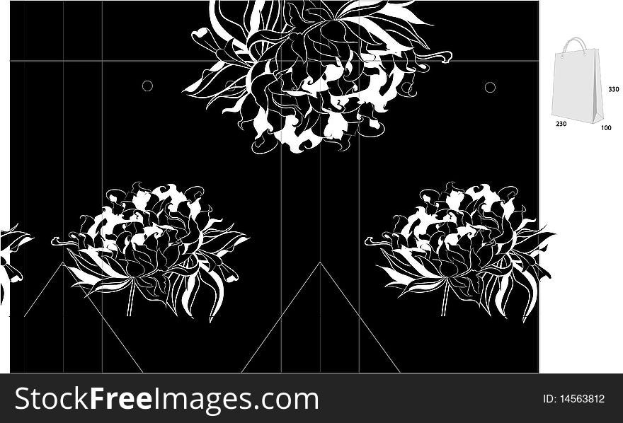 Template for bag design. Universal template for greeting card, web page, background