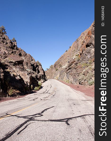 Desert road in the southwestern United States