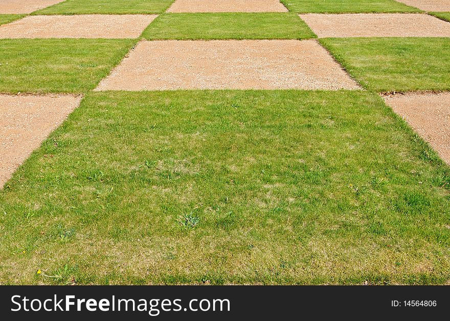 Square Pattern A Green Grass