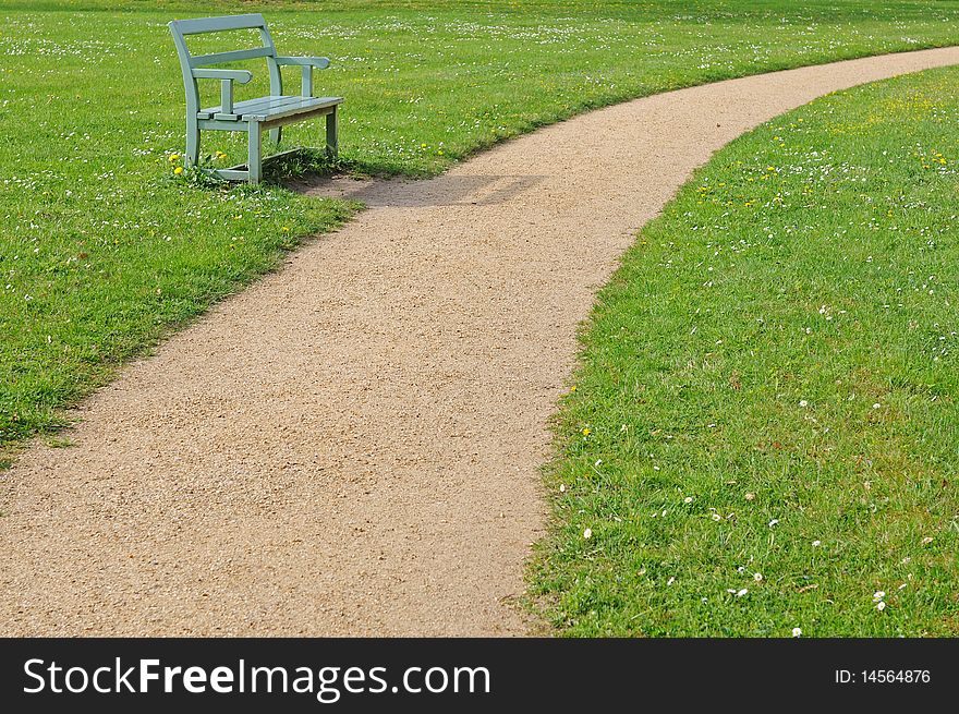 Bench with footpath