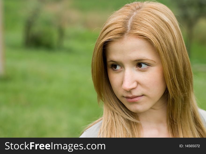 Beautiful teen blond girl at the meadow. Beautiful teen blond girl at the meadow