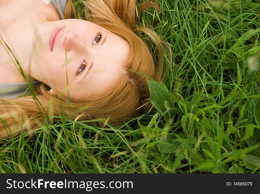 Beautiful teen blond girl at the meadow. Beautiful teen blond girl at the meadow