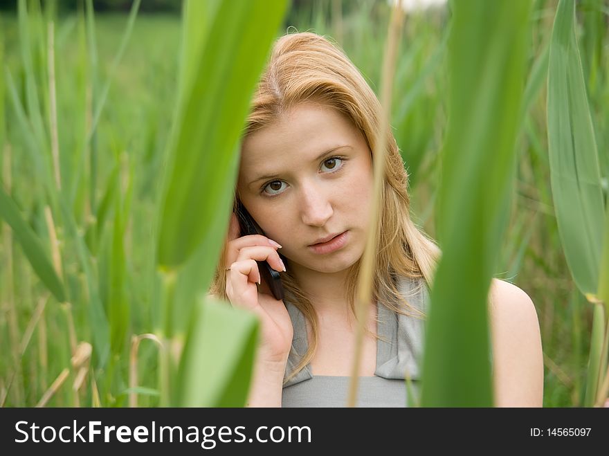 Beautiful teen blond girl at the meadow. Beautiful teen blond girl at the meadow