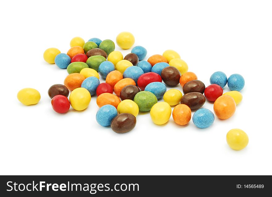 Colored candy isolated on white