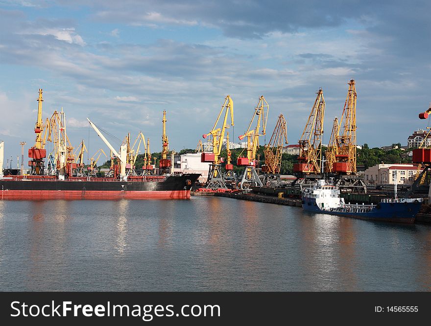 Industrial view of trading port