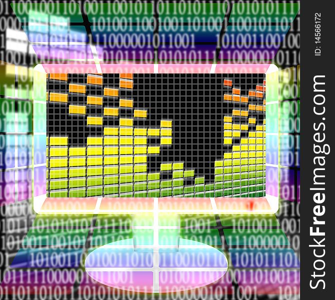 Illustration of the equalizer binary code and monitor. Illustration of the equalizer binary code and monitor