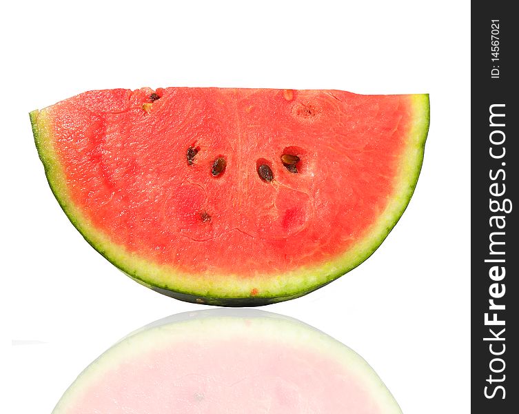 Slice of watermelon isolated on a white background