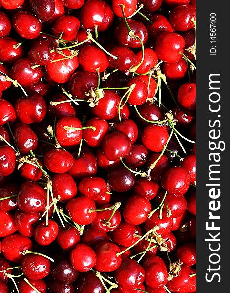 Collection of bright and shiny cherries
