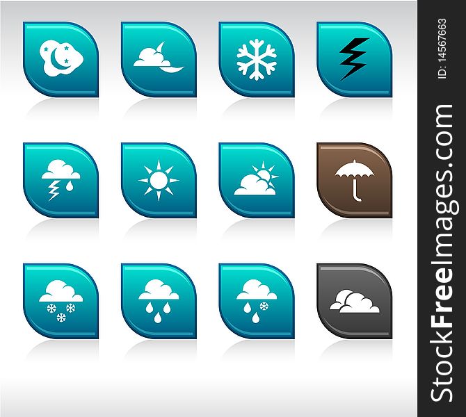 Weather set of leaf color icons. Weather set of leaf color icons.