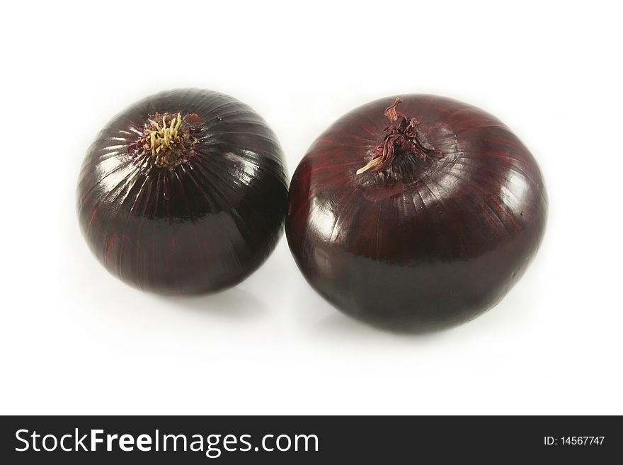 Red onion on a white background, isolated