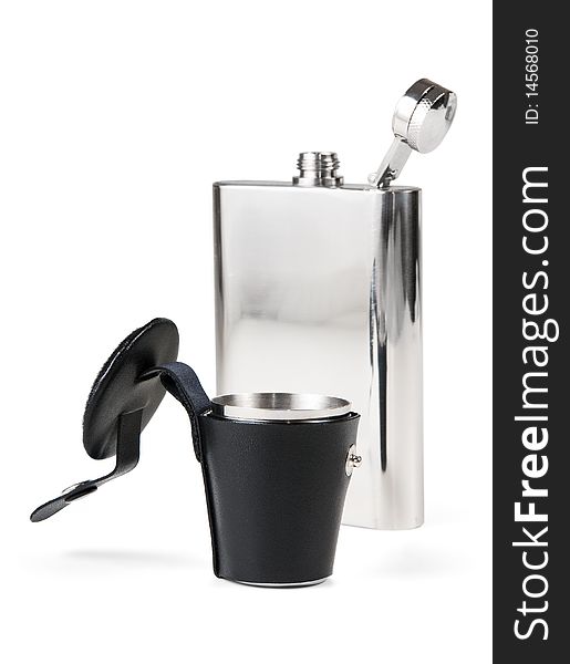 Metallic Flask With Cup