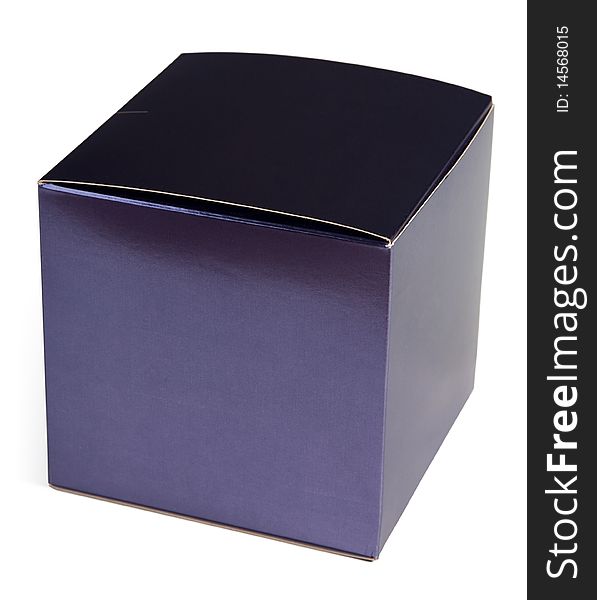 Blue cardboard box for perfume with clear surface for inscriptions
