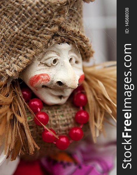 Traditional figurine of witch in sacking clothes. Traditional figurine of witch in sacking clothes