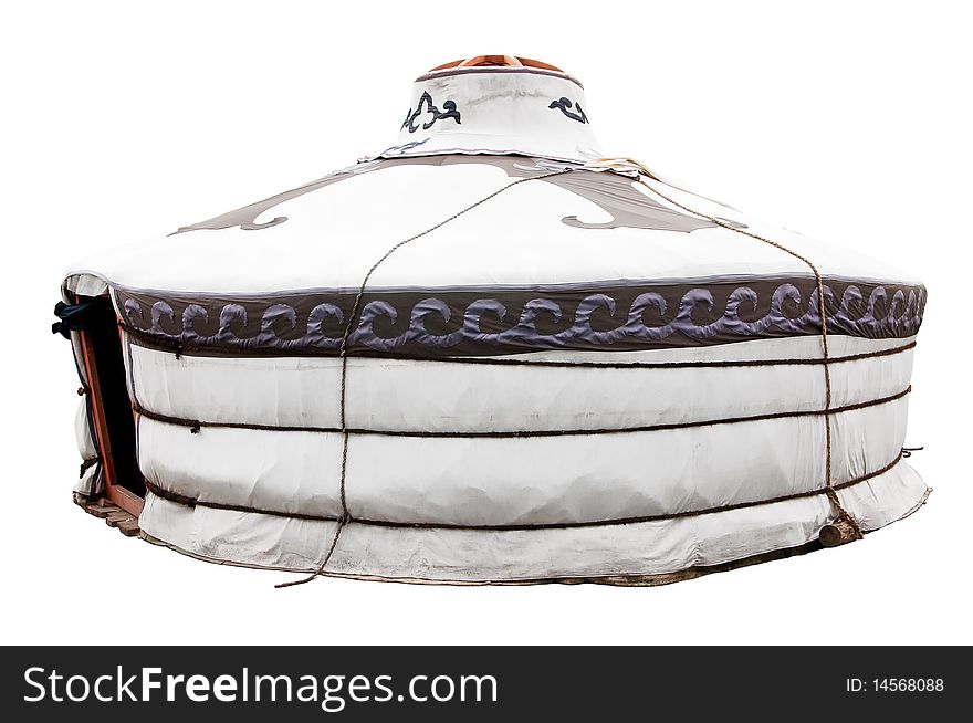 Mongolian nomad portable house - yurta. Clipping path included.