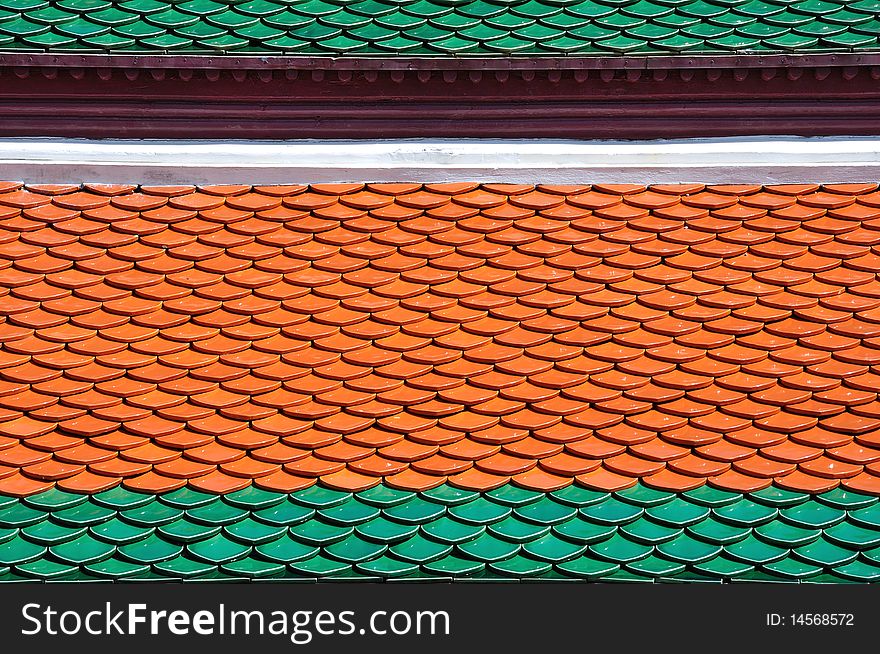 Traditional Thai style ceramic roof, the roof of church. Traditional Thai style ceramic roof, the roof of church.