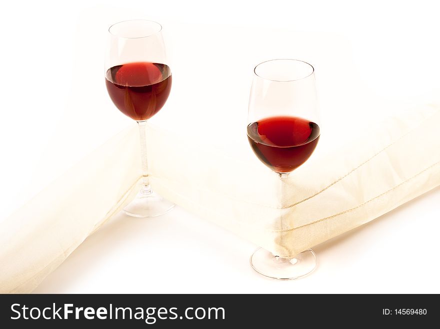 Glasses of wine shot on white background. Glasses of wine shot on white background.