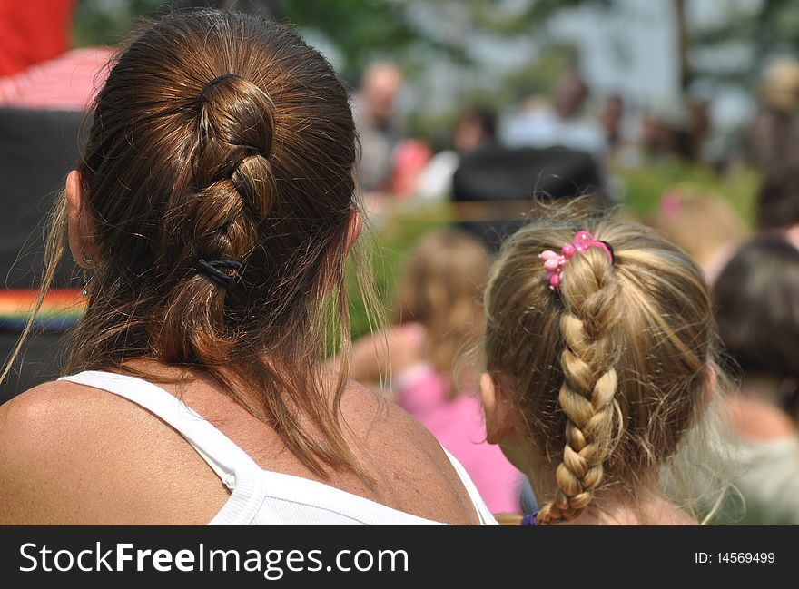 Beautiful heads, mom and her girl, showing their beautiful and casual hairstyle. Beautiful heads, mom and her girl, showing their beautiful and casual hairstyle.