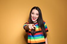 Portrait Of Beautiful Young Woman Stock Photos Portrait Of Beautiful Young Woman Stock Photos