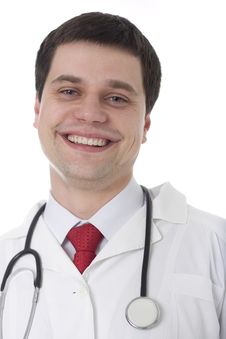 Smiling Medical Doctor With Stethoscope Stock Image