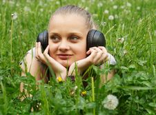 Girl On Meadow Stock Image Girl On Meadow Stock Image