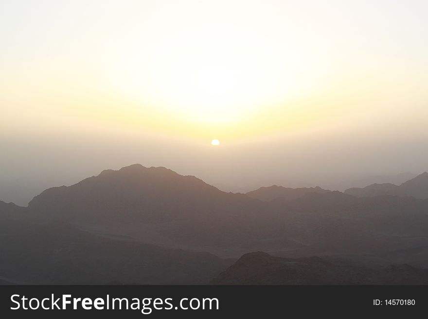 Sunrise over Sinai mounts, Egypt