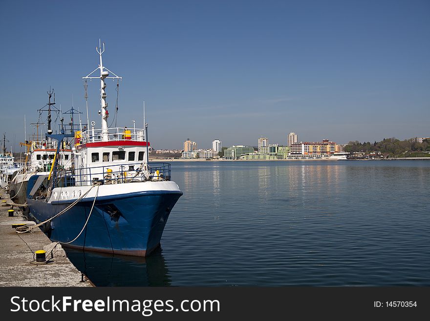 Nesebar island, port photo taken in Bulgaria