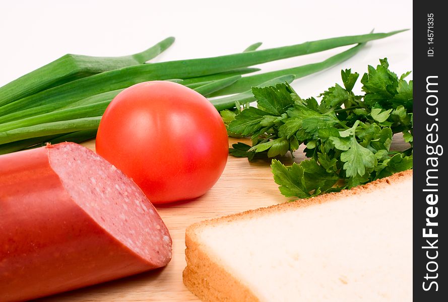 Fresh delicious food and fresh herbs for cooking sandwiches. Fresh delicious food and fresh herbs for cooking sandwiches