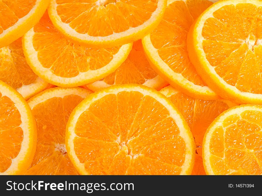 Fresh and big orange slices background. Fresh and big orange slices background