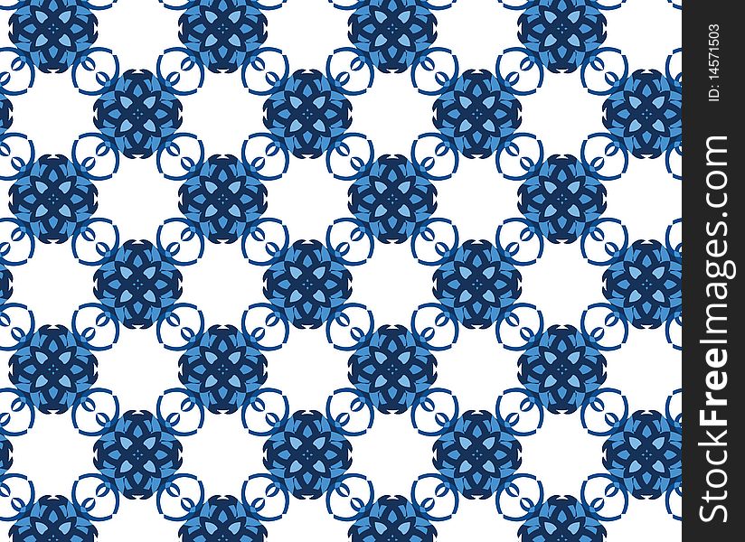 Blue flower pattern on the wall. Blue flower pattern on the wall