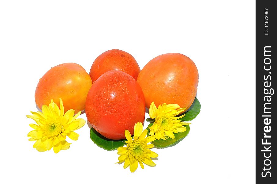 Tomatoes isolated on white background