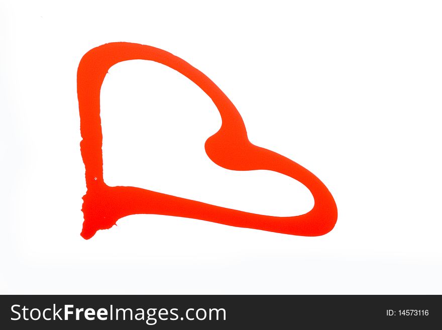 Heart painted on white background. Heart painted on white background