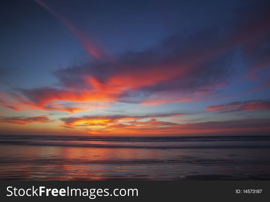 Image of a sunrise on a beach in South Africa in the Western Cape Province. Image of a sunrise on a beach in South Africa in the Western Cape Province