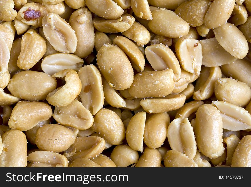 Texture of Salted peanuts background