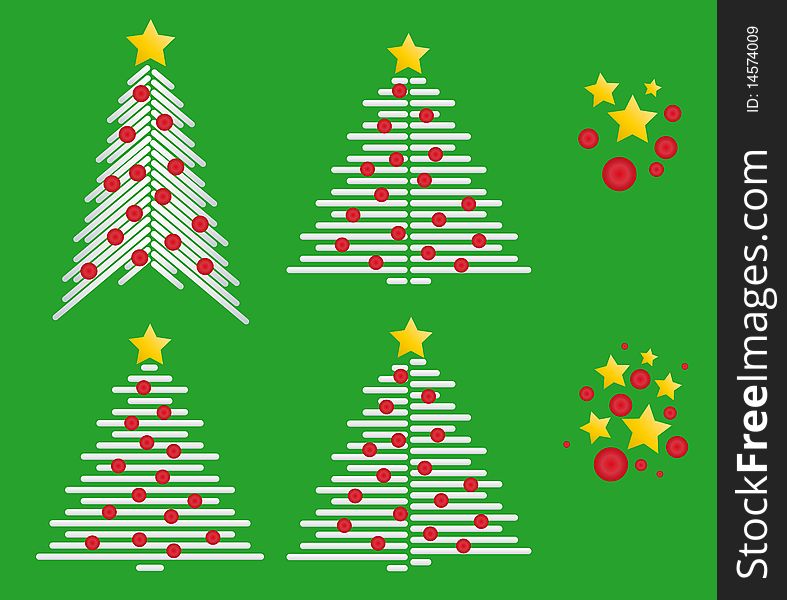 Christmas trees vector