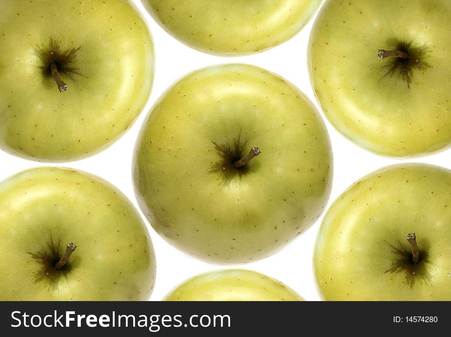 Group of apples isolated on white background