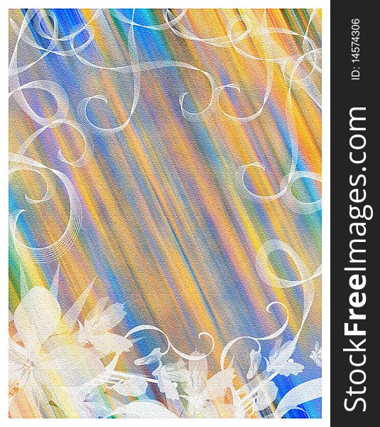 A beautiful invitation card with flowers and abstract background