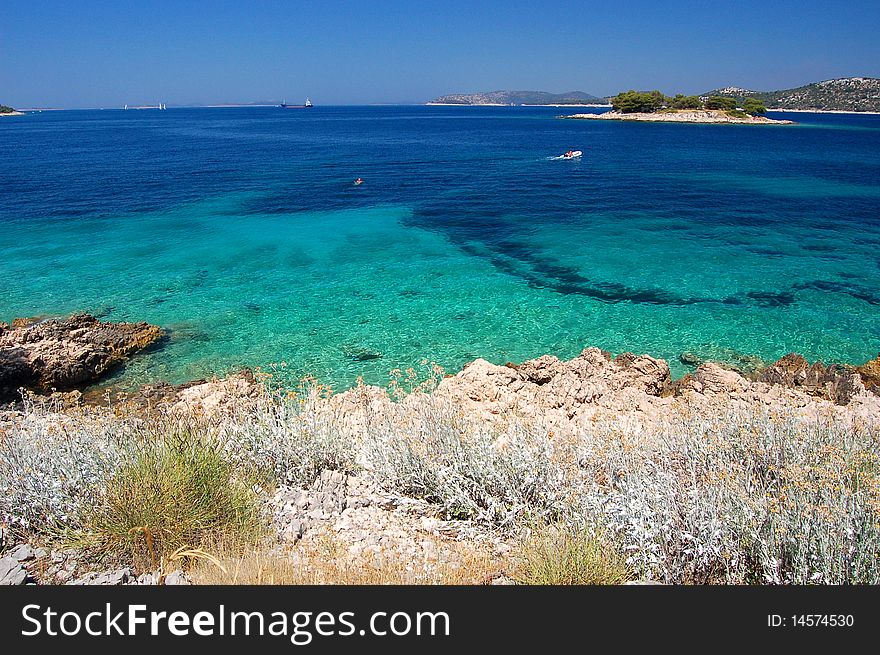 Picturesque scenic summer landscape of Dalmatian coast, Croatia