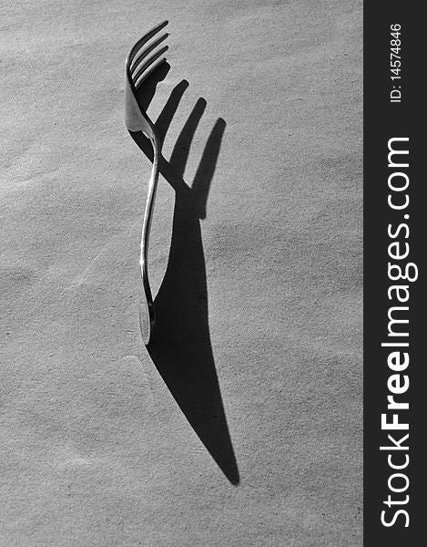 Fork in the sun with shadow