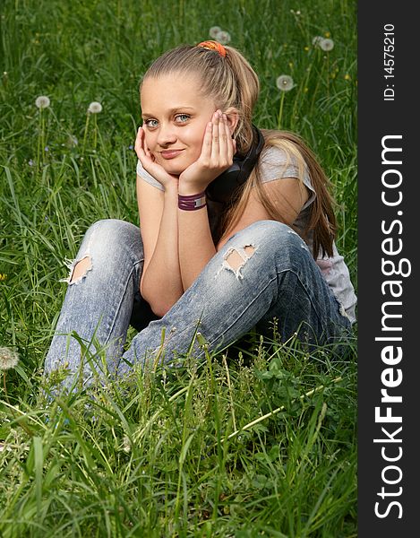 Girl On Meadow