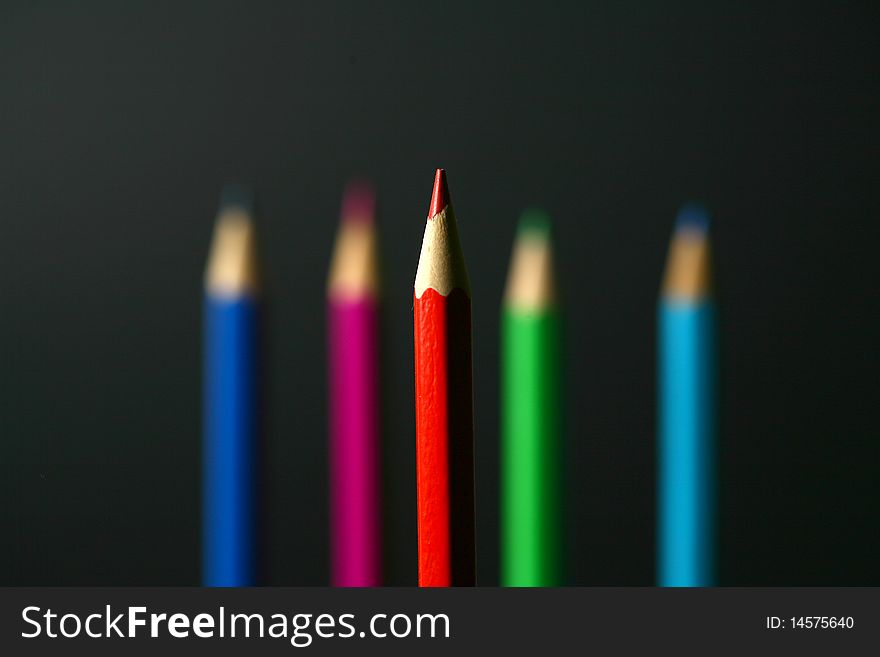 A composition is created colored Pencils. A composition is created colored Pencils
