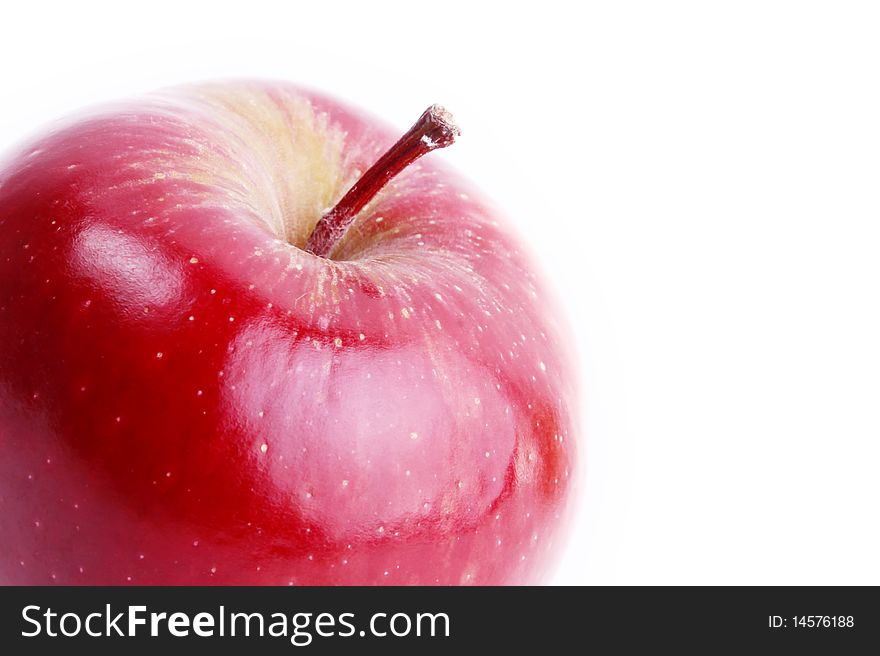 Apple close up over white background. Fruit image