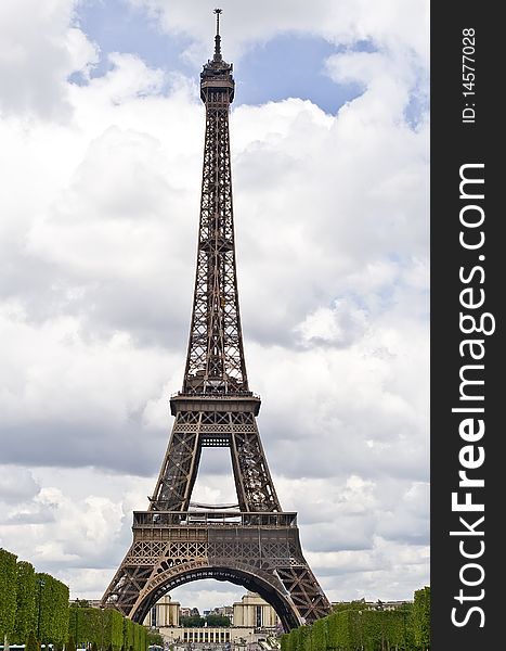 The beautiful famous Eiffel Tower in Paris. The beautiful famous Eiffel Tower in Paris