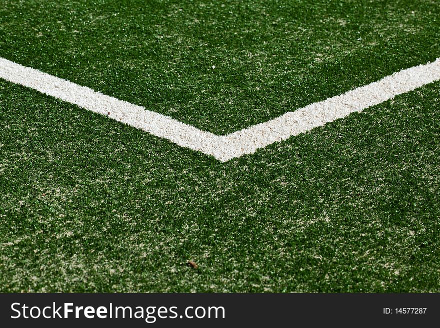 Close up of tennis court markings. Close up of tennis court markings.