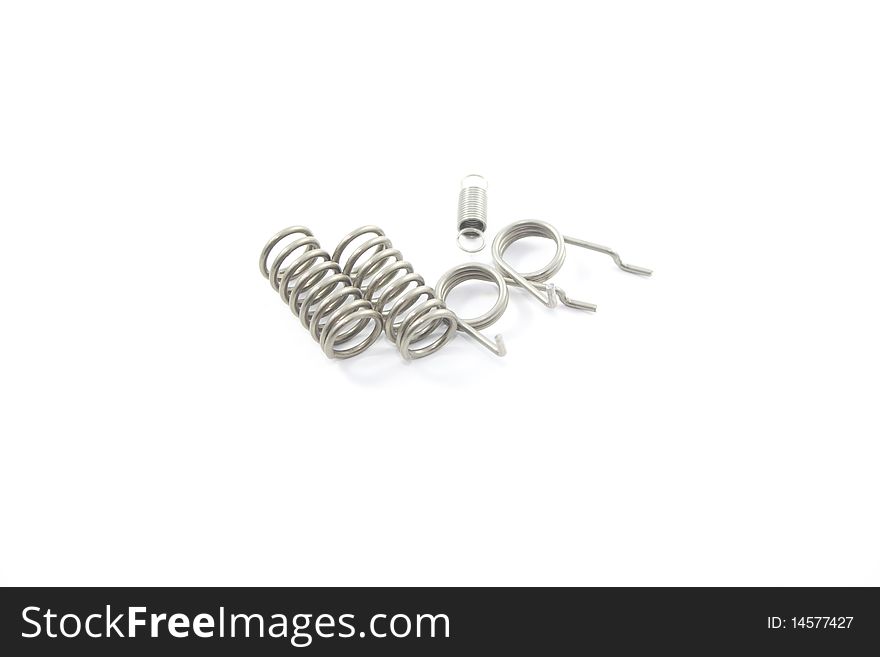 Group of springs on white background