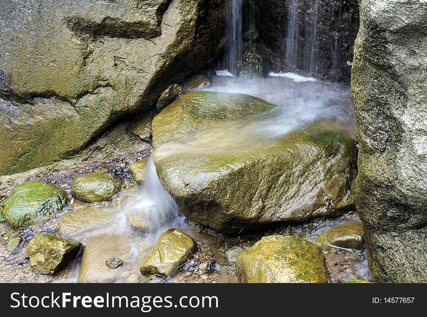 Waterfalls in the Japanese garden