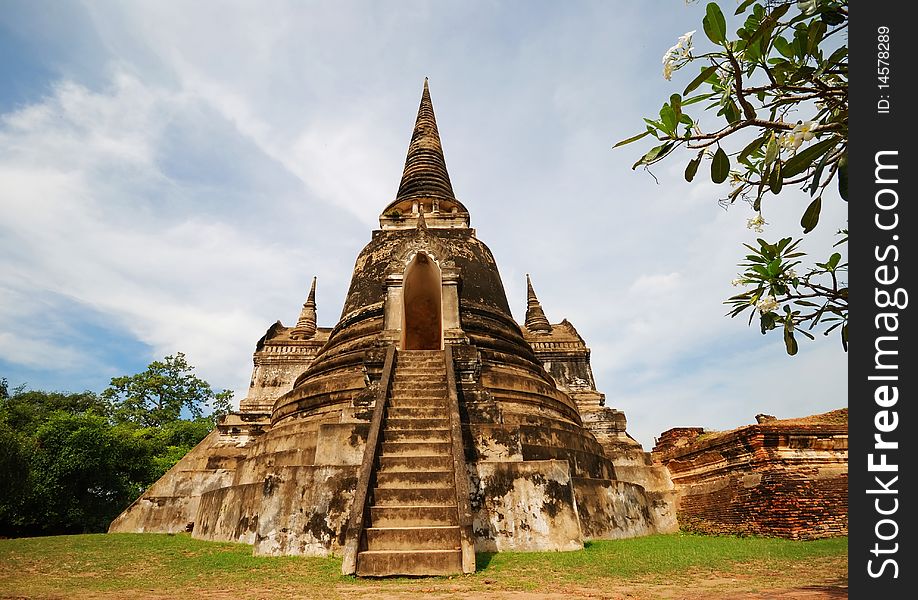 The historic temple in Ayudhaya, Thailand. The historic temple in Ayudhaya, Thailand